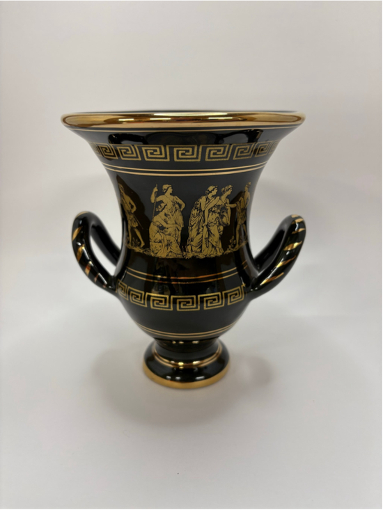 Dakas Keramik Other - Dakas Keramik Rhodos 24k Gold Greek Style Vase Green and Gold